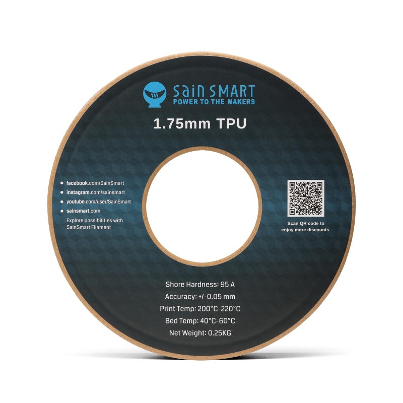 SainSmart - TPU-BLU-0.25KG1.75 SAINSMART 1.75mm 250g Flexible TPU 3D Printing Filament, Dimensional Accuracy +/- 0.05 mm (Blue) - Image 5